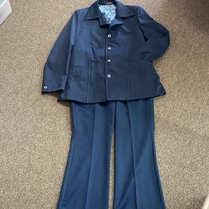 1970’s Navy Blue Leisure Suit Set